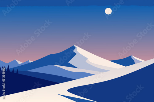 mountain landscape vector illustration