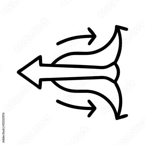 Airflow concept with curved arrows indicating movement and direction.  Airflow illustration shows dynamic process of air circulation. This airflow graphic is perfect for presentations, websites,