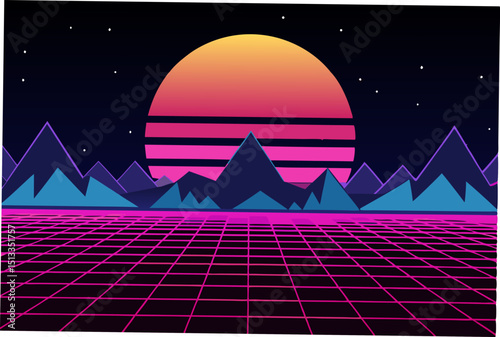 vector illustration of a night city
