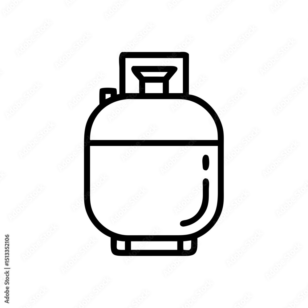 Fototapeta premium LPG tank icon, simple line art, for industrial design