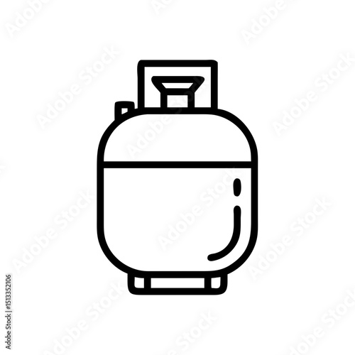 LPG tank icon, simple line art, for industrial design