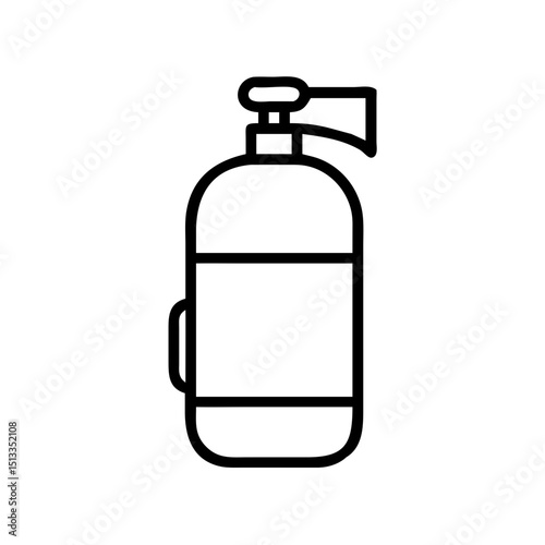 Gas cylinder icon, line art style, for industrial design