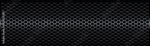 Black perforated iron with white reflections - Vector illustration