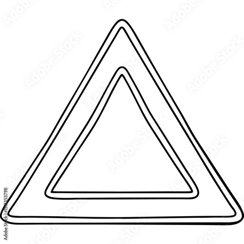 Warning triangle symbol, simple line art design, for safety, caution, and alerts.