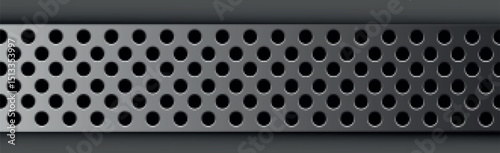 Gray perforated background, many of the same holes - Vector illustration