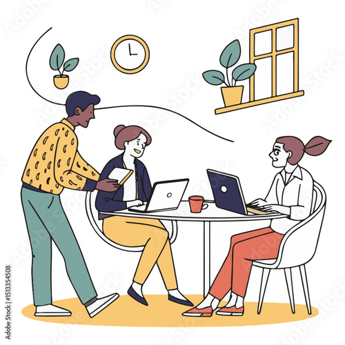Professional discussion among coworkers planning the next business steps together