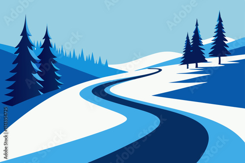 winter landscape with trees