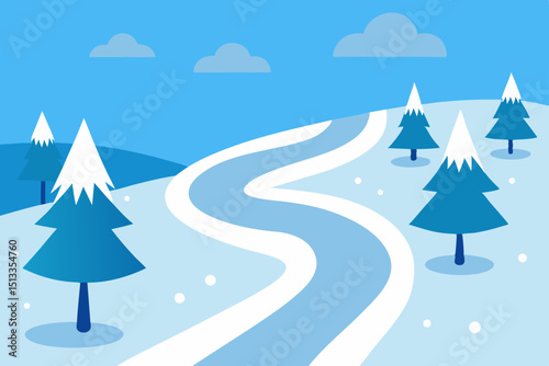 winter landscape with trees and snow