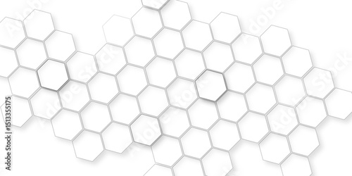 abstract hexagonal geometric mesh cell texture. modern futuristic wallpaper,  beautiful geometric pattern white gray hexagonal, Abstract white hexagon concept background, soft white background.
