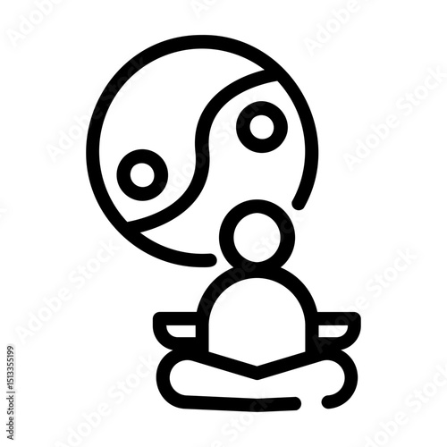yin yang Line Icon