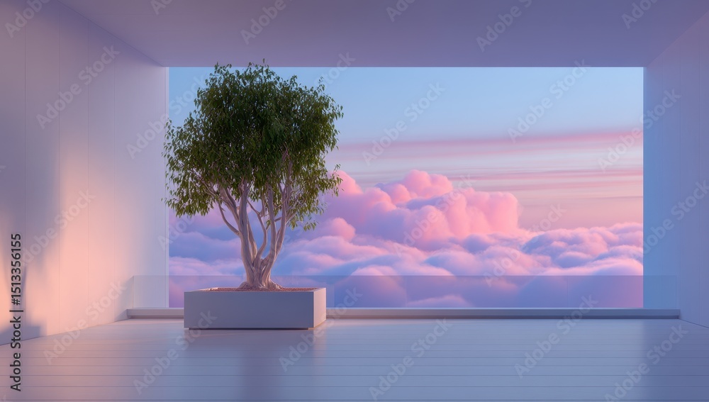 Obraz premium Minimalist interior, tranquil view