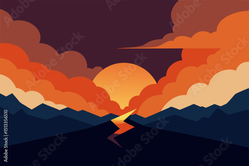 clouds in the mountains