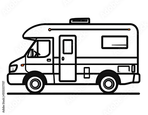 Wallpaper Mural Outline Icon of Camper Van (RV) Torontodigital.ca