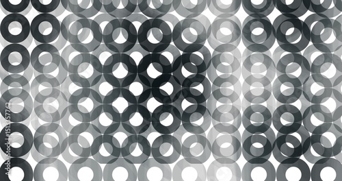 Monochrome circle tech background with futuristic digital design. Abstract geometric pattern featuring interconnected circles and lines, perfect for technology, innovation, and modern digital projects