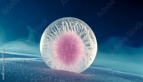 3D Illustration of Egg Freezing and Cryopreservation. Stem Cell Freezing and Preservation. Medical Illustration. 