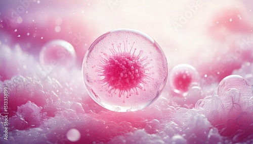 3D Illustration of Egg Freezing and Cryopreservation. Stem Cell Freezing and Preservation. Medical Illustration. 