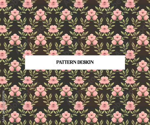 Seamless Floral Pattern with Hand-Drawn Leaves and Blooms – Vintage Botanical Background