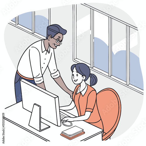 Businesswoman helping colleague in an emotional support moment at a modern workplace