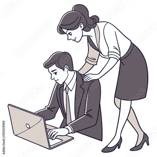 Professional business teamwork collaboration in a modern office environment with employees working together