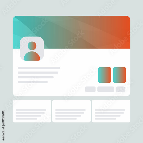 LinkedIn profile page banner mockup featuring digital abstract design for corporate identity branding