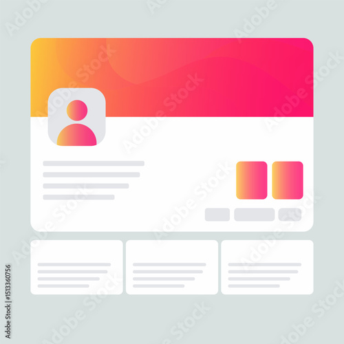 Elegant LinkedIn cover photo mockup with futuristic gradient design for digital networking profiles