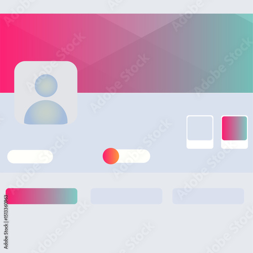 Abstract modern LinkedIn cover photo mockup with vibrant gradient design for social media