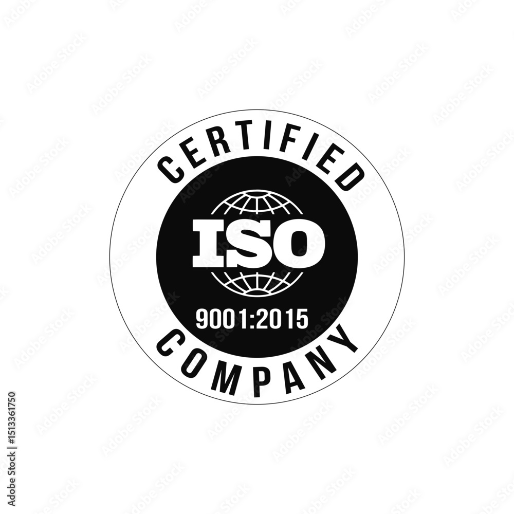 ISO Certified Company 9001 to 2015 BLACK Stamp Icon ISO Certified Company 9001 to 2015 BLACK Stamp Icon