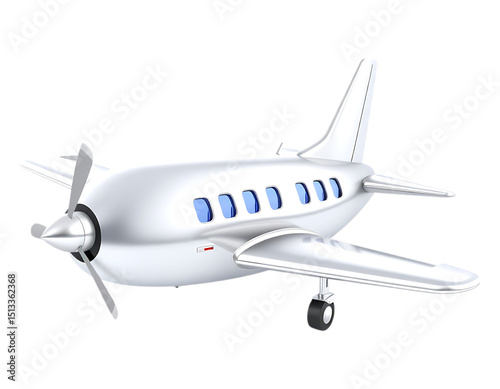 Wallpaper Mural Cartoon White Airplane with Propeller and Blue Windows Torontodigital.ca