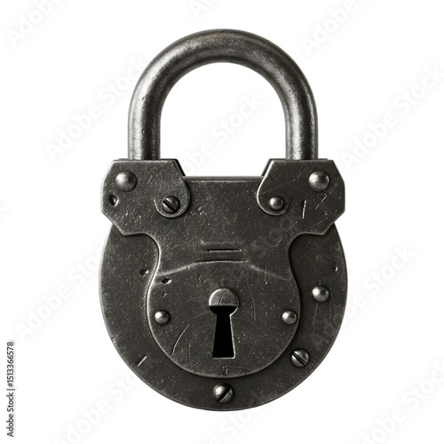 old rusty padlock on transparent background png
