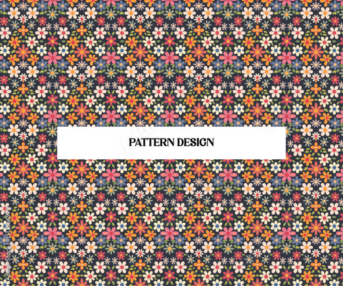 Seamless Floral Pattern with Hand-Drawn Leaves and Blooms – Vintage Botanical Background