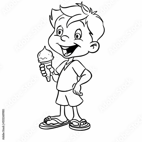 Small Children Coloring Book Page with the Theme of Cartoon Version of Brazil