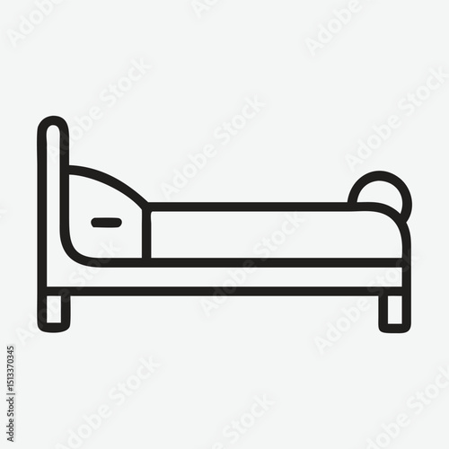 Stylish Daybed with Trundle Icon in Elegant Line Art Style
