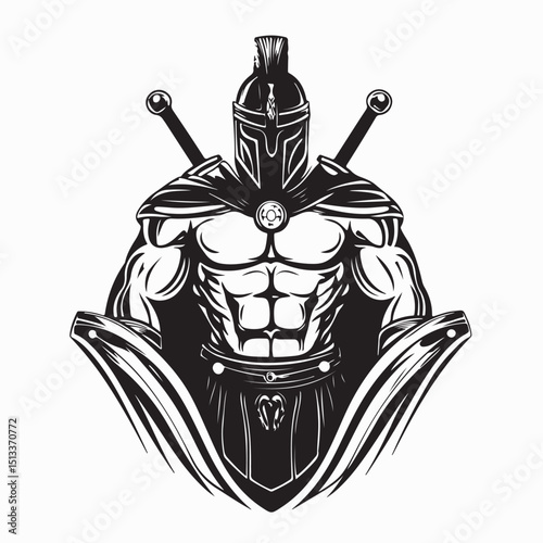 Gladiator Vector Image. Gladiator Ready Image Illustrations on white background.