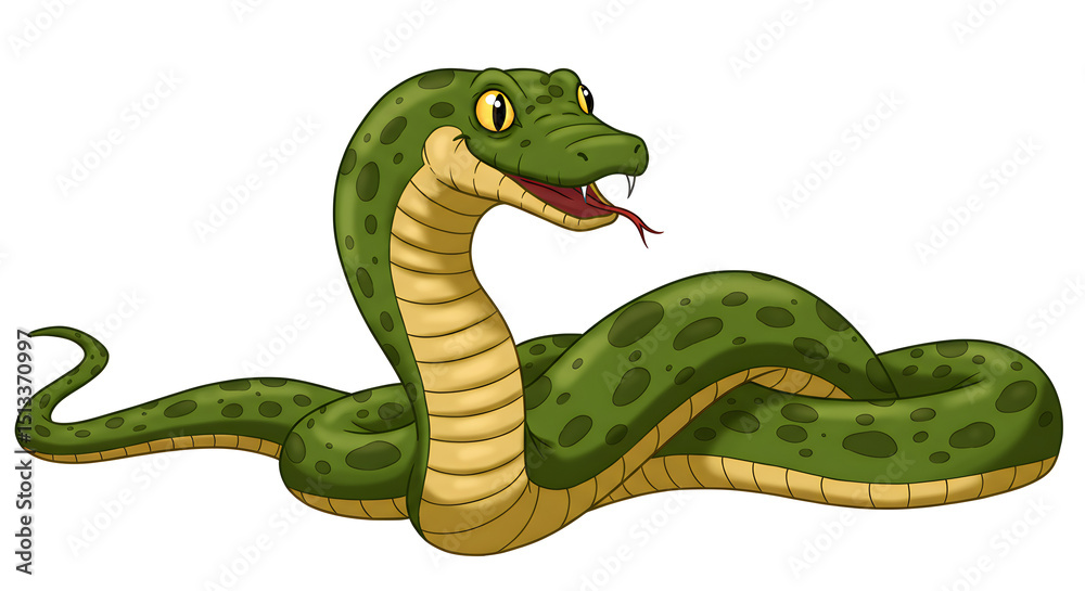 Fototapeta premium snake with a red ball