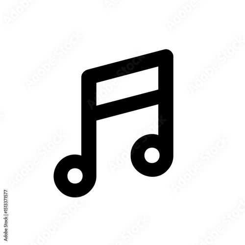 Music icon. Black musical note symbol