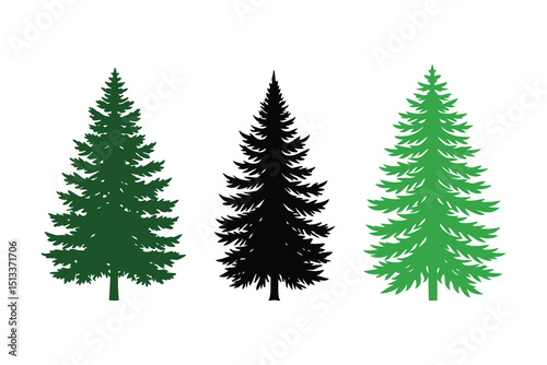 Pine Tree Silhouette Graphic for Nature and Outdoor Design