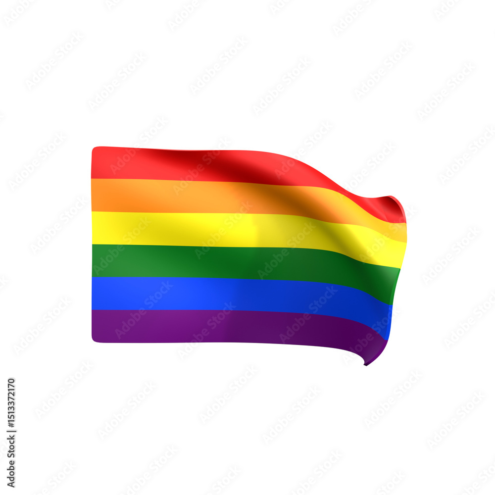 Obraz premium Rainbow Pride Flag Waving LGBTQ Symbol of Equality and Inclusion