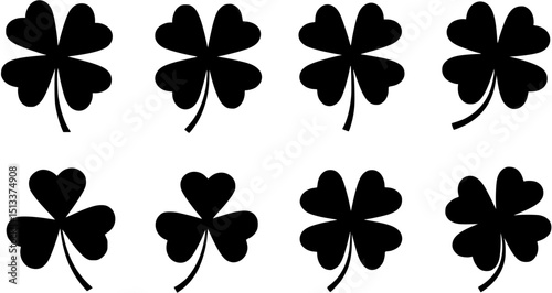 icon leaf clover shamrock st patricks day silhouette vector illustration
