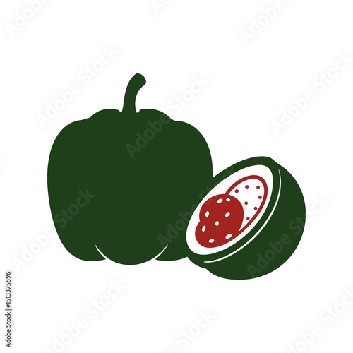 illustration of a red and green apples