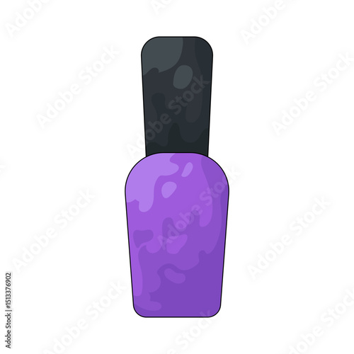Illustration of Purple Nail Polish Bottle