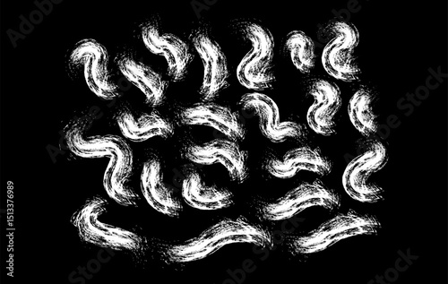Dynamic White Paint Swirls  Modern Artistic Brushstroke Pack