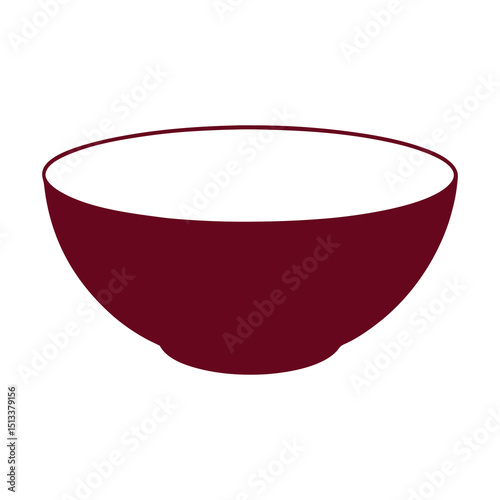 red bowl on white background