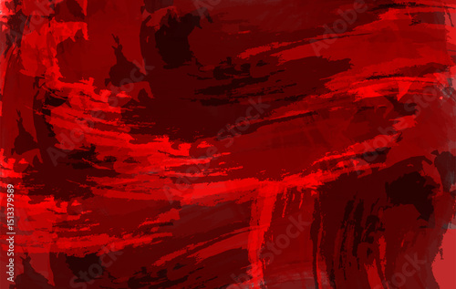 Abstract Red Grunge Brush Background , Paint Strokes Texture Design