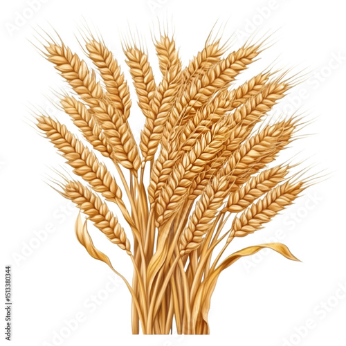 Wheat isolated on transparent background. png