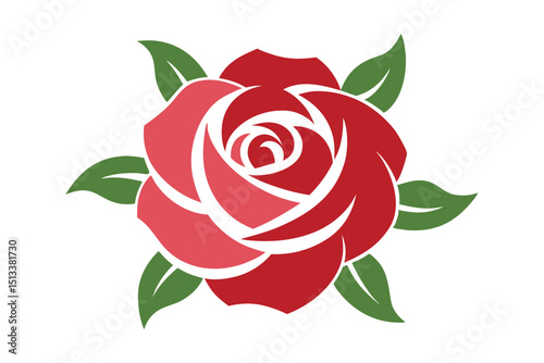 Vintage rose pattern with detailed petals on white background vector illustration