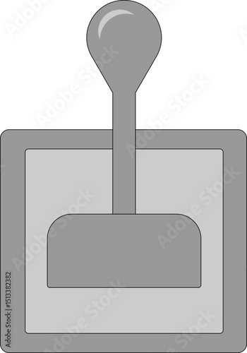 Gear Shift Icon: A minimalist and sleek illustration of a gear shift lever, rendered in shades of gray. This design captures the essence of mechanics. 