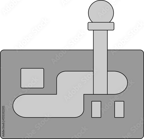 Gear Shift Icon: A modern icon of a car's gear shift lever, showcasing design with clean lines, precision, and mechanical functionality.