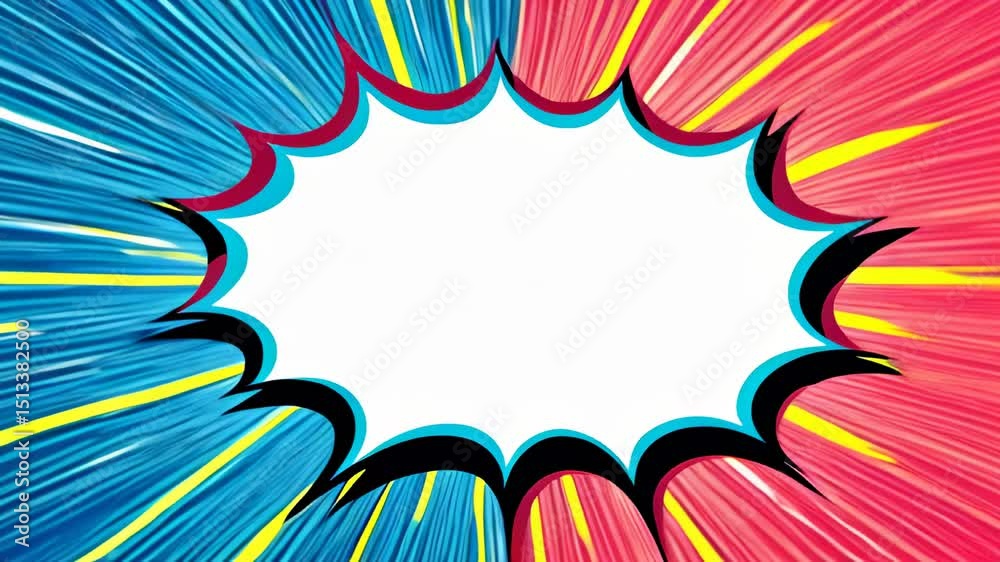 A comic frame with a burst of color