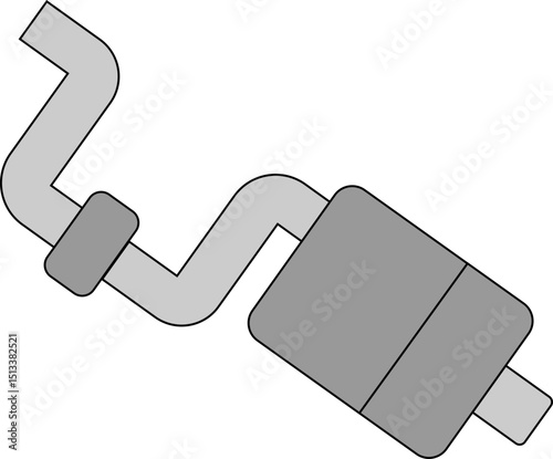 Exhaust System Diagram: A detailed diagram illustrating the components of an automotive exhaust system, including the muffler, catalytic converter, and pipes.