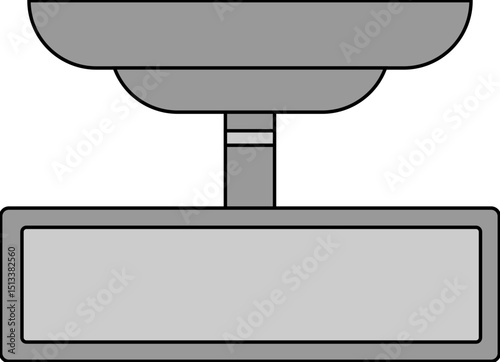 Rearview Mirror Illustration: A simple and clean illustration of a rearview mirror, typically found in a vehicle. Capturing the essence of vision and awareness.